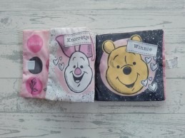 Disney Baby Interstat knisperboekje katoen roze wit grijs Winnie de Poeh