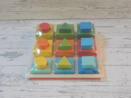 Mini Matters Toys houten vormen puzzel geometric blocks 28 stuks