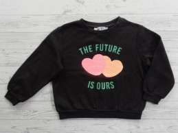 H&M sweater zwart pailletten hart The Future is ours maat 110-116