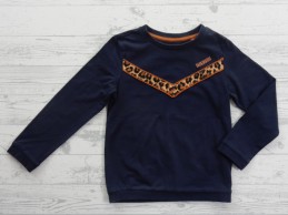 WE Fashion sweater donkerblauw bruin animal print Judith maat 110-116