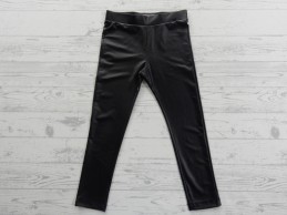 WE Fashion imitatieleren skinny broek zwart Padilla maat 110-116