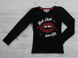 Vingino longsleeve zwart rood lippen Rock Chick Jessica maat 116