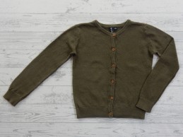 Kindervest knitted groen khaki maat 122