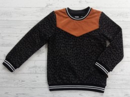 Europe Kids sweater zwart bruin goud glitter maat 110-116