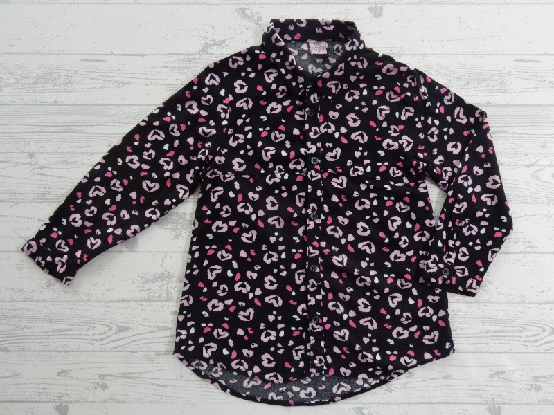 Kiki & KoKo blouse zwart lila fel roze hartjes maat 116