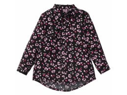 Kiki & KoKo blouse zwart lila fel roze hartjes maat 116