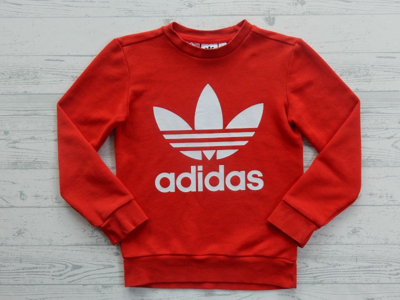 Adidas Crew trainingspak sweater trefoil rood wit maat 122-128