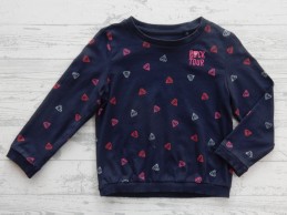 WE Fashion longsleeve donkerblauw roze rood diamant Rock Tour maat 98-104