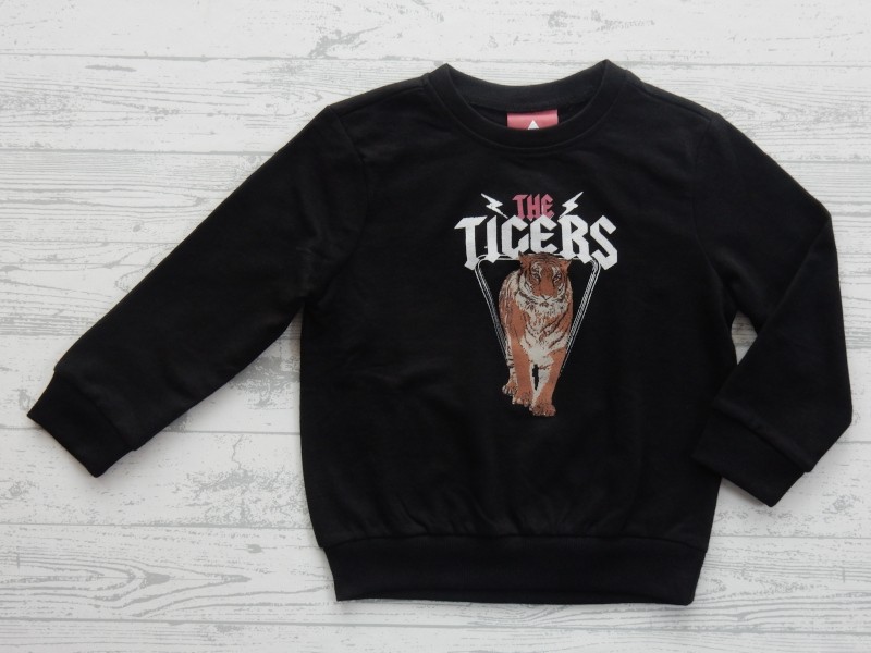 Sweater zwart The Tigers maat 104-110