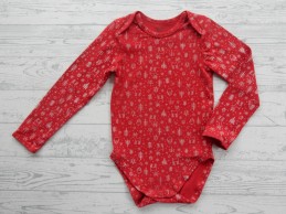 Hema romper lange mouw rood wit kerstboom rendier uil maat 86-92