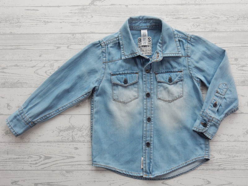 Hema overhemd denim spijkerblouse lichtblauw maat 86-92